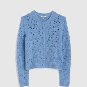 Madewell Pointelle-Stitch Cardigan in Cotton Blend Size S